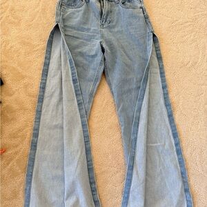 PrettyLittleThing Light Blue Flare Jeans